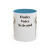 11oz Funny Siberian Husky Mug, Light Blue, front view