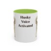 11oz Funny Siberian Husky Mug, Light Green, front view