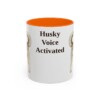 11oz Funny Siberian Husky Mug, Orange, front view