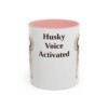 11oz Funny Siberian Husky Mug, Pink, front view