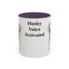 11oz Funny Siberian Husky Mug, Purple, front view