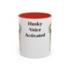 11oz Funny Siberian Husky Mug, Red, front view