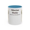 11oz Siberian Husky Latin Mug, Light Blue, front view