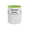 11oz Siberian Husky Latin Mug, Light Green, front view