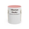 11oz Siberian Husky Latin Mug, Pink, front view