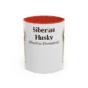 11oz Siberian Husky Latin Mug, Red, front view