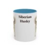 11oz Siberian Husky Mug, Light Blue, front view