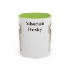11oz Siberian Husky Mug, Light Green, front view
