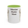 11oz Siberian Husky Dog Mom Mug, Light Green, front view