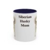 11oz Siberian Husky Dog Mom Mug, Navy, front view