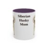 11oz Siberian Husky Dog Mom Mug, Purple, front view