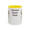 11oz Siberian Husky Dog Mom Mug, Yellow, front view