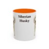 11oz Siberian Husky Mug, Orange, front view
