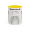 11oz Siberian Husky Mug, Yellow, front view