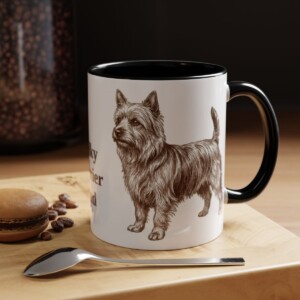 11oz Silky Terrier Dog Dad Mug, Black, lifestyle photo