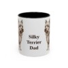 11oz Silky Terrier Dog Dad Mug, Black, front view