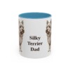 11oz Silky Terrier Dog Dad Mug, Light Blue, front view