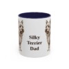 11oz Silky Terrier Dog Dad Mug, Navy, front view