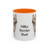 11oz Silky Terrier Dog Dad Mug, Orange, front view