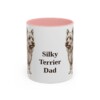 11oz Silky Terrier Dog Dad Mug, Pink, front view