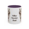 11oz Silky Terrier Dog Dad Mug, Purple, front view
