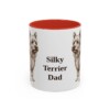 11oz Silky Terrier Dog Dad Mug, Red, front view