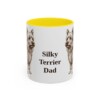 11oz Silky Terrier Dog Dad Mug, Yellow, front view