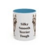 11oz-silky-terrier-mug-humor-light-blue 11oz Funny Silky Terrier Mug, Light Blue, front view