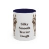 11oz-silky-terrier-mug-humor-navy 11oz Funny Silky Terrier Mug, Navy, front view