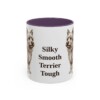 11oz-silky-terrier-mug-humor-purple 11oz Funny Silky Terrier Mug, Purple, front view