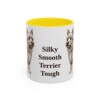 11oz-silky-terrier-mug-humor-yellow 11oz Funny Silky Terrier Mug, Yellow, front view