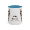 11oz Silky Terrier Latin Mug, Light Blue, front view