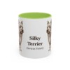 11oz Silky Terrier Latin Mug, Light Green, front view