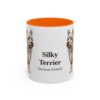 11oz Silky Terrier Latin Mug, Orange, front view