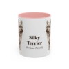 11oz Silky Terrier Latin Mug, Pink, front view