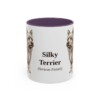 11oz Silky Terrier Latin Mug, Purple, front view