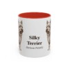 11oz Silky Terrier Latin Mug, Red, front view