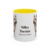11oz Silky Terrier Latin Mug, Yellow, front view