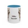 11oz Silky Terrier Mug, Light Blue, front view
