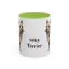 11oz Silky Terrier Mug, Light Green, front view