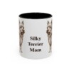 11oz Silky Terrier Dog Mom Mug, Black, front view