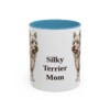 11oz Silky Terrier Dog Mom Mug, Light Blue, front view