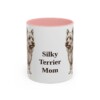 11oz Silky Terrier Dog Mom Mug, Pink, front view