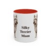 11oz Silky Terrier Dog Mom Mug, Red, front view