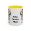 11oz Silky Terrier Dog Mom Mug, Yellow, front view