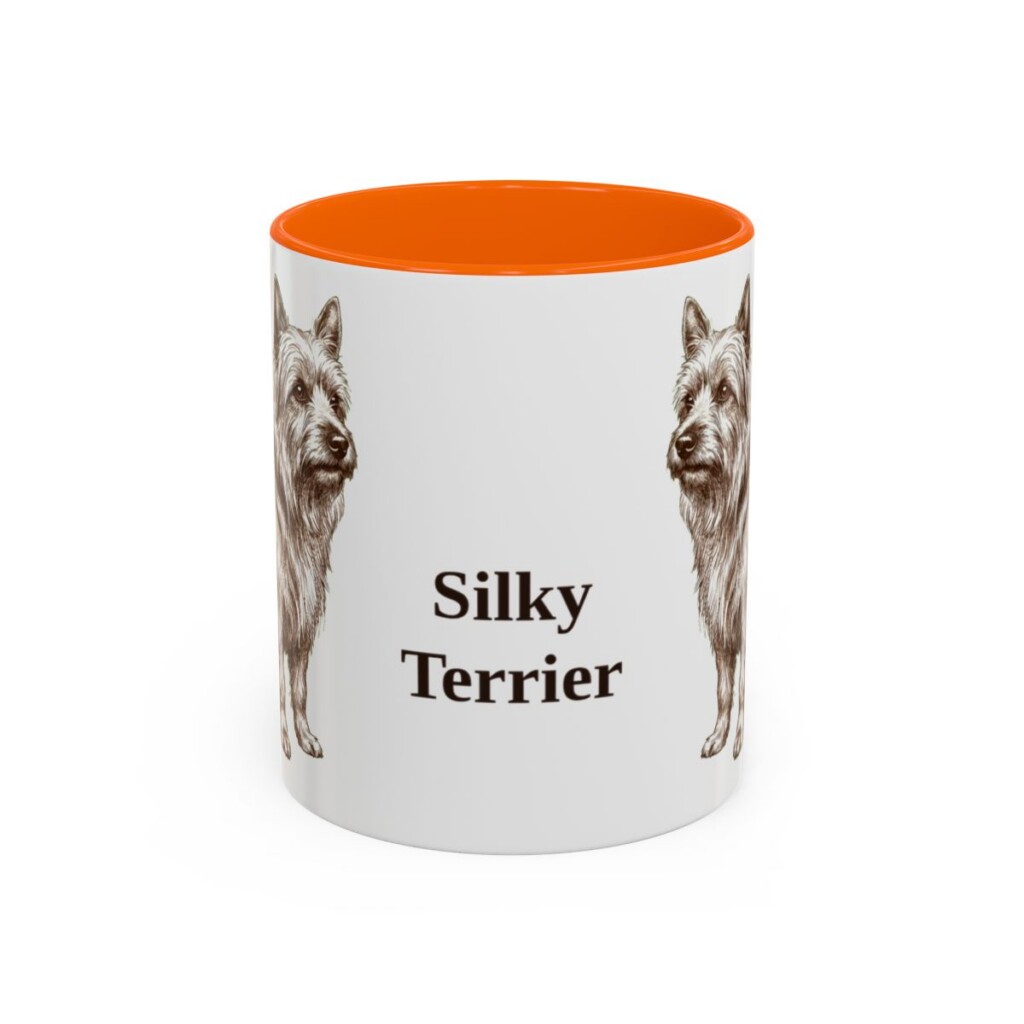 11oz Silky Terrier Mug, Orange, front view