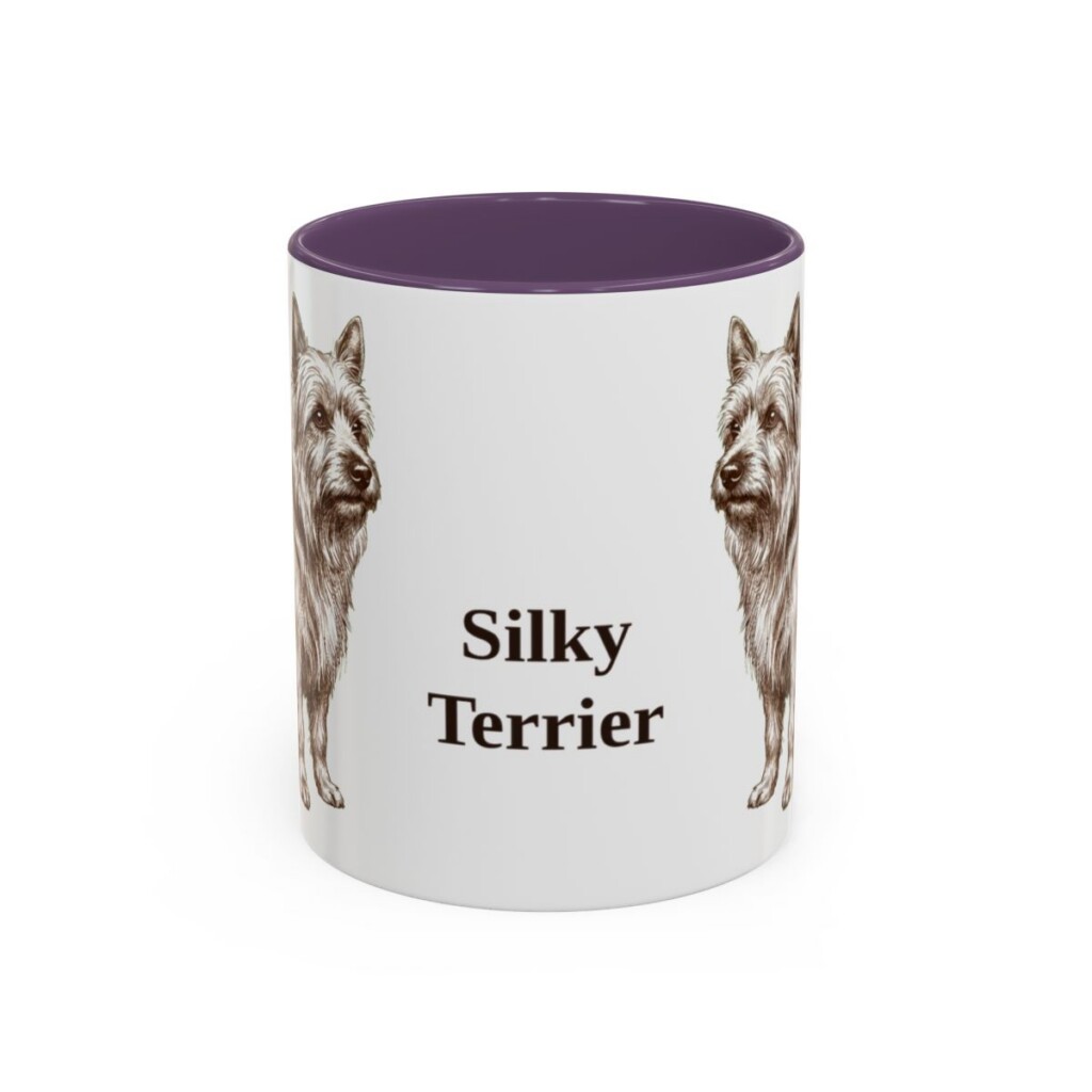 11oz Silky Terrier Mug, Purple, front view