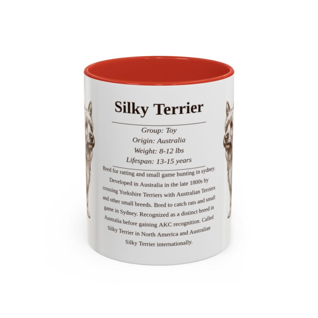 11oz Silky Terrier Mug, Red, front view