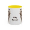 11oz Silky Terrier Mug, Yellow, front view
