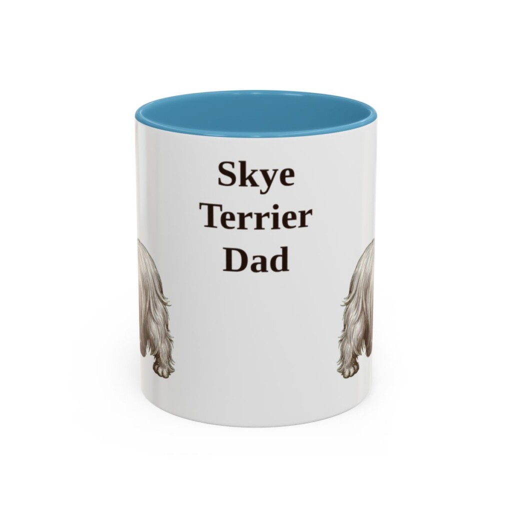11oz-skye-terrier-mug-dad-light-blue 11oz Skye Terrier Dog Dad Mug, Light Blue, front view